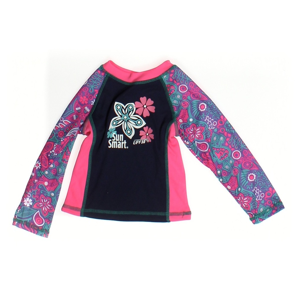 Aqua Leisure Girls Tee Rash Guard Size 4-6 yes